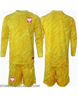 Polonia Portiere Maglia Gara Casa Repliche Europei 2024 Bambino Maniche Lunghe